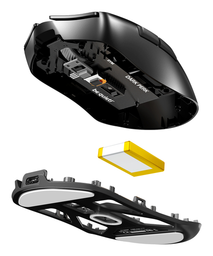 be quiet! Dark Perk Ergo | souris gaming sans fil | ultra-légère | Capteur PixArt PAW3950 | design amibidextre