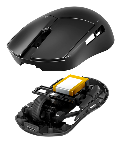 be quiet! Dark Perk Ergo | souris gaming sans fil | ultra-légère | Capteur PixArt PAW3950 | design amibidextre
