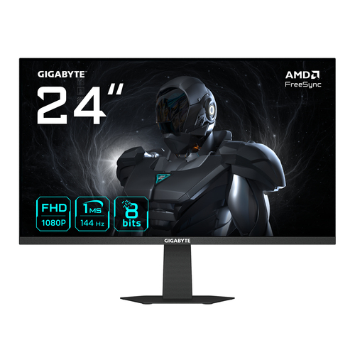 GIGABYTE GS24F14 Moniteur Gaming 24” FHD - 1920 x 1080, 144Hz, 1ms, 300 cd/m², HDMI 1.4, DisplayPort 1.2