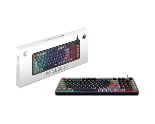 MSI FORGE GK110 FR clavier Gaming USB QWERTY Anglais américain Noir