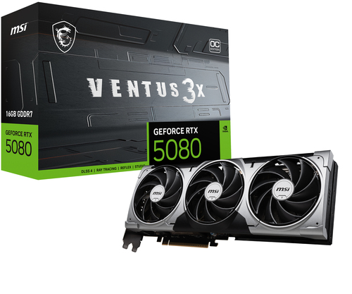 MSI VENTUS GeForce RTX 5080 16G 3X OC NVIDIA 16 Go GDDR7