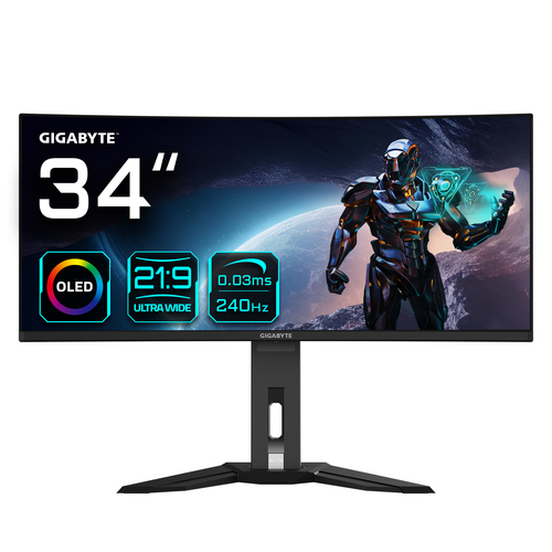 GIGABYTE Moniteur de jeu courbé OLED WQHD MO34WQC2 de 34