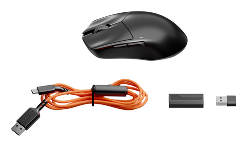 be quiet! Dark Perk Ergo | souris gaming sans fil | ultra-légère | Capteur PixArt PAW3950 | design amibidextre
