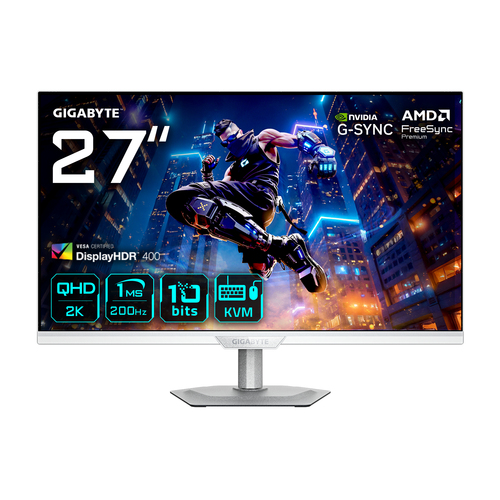 GIGABYTE M27Q2 QD ICE Moniteur de Jeu 27” QHD - 2560 x 1440, 200Hz, 1ms, 350 cd/m², FreeSync Premium, Display HDR400, HDMI 2.0, DisplayPort 1.4