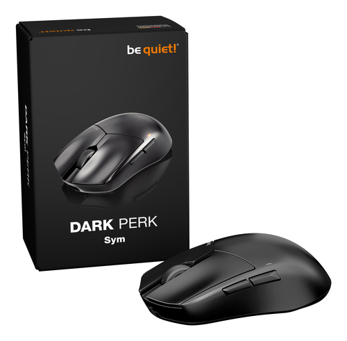 be quiet! Dark Perk Ergo | souris gaming sans fil | ultra-légère | Capteur PixArt PAW3950 | design amibidextre