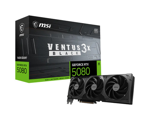 MSI VENTUS GEFORCE RTX 5080 16G 3X OC BLACK carte graphique NVIDIA 16 Go GDDR7