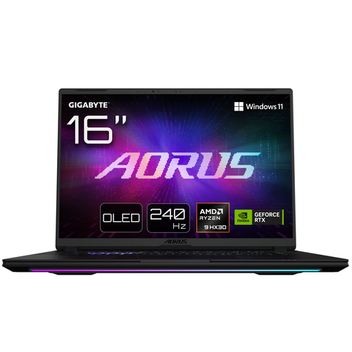GIGABYTE AORUS MASTER 16 Ordinateur Portable Gaming - 16.0“, 240Hz OLED, AMD Ryzen 9 9955X3D, RTX 5080, 32Go DDR5 5600MHz, 1To SSD, Windows 11 Pro, Garantie 2 ans, AORUS MASTER 16 6YJM5FRE64SP