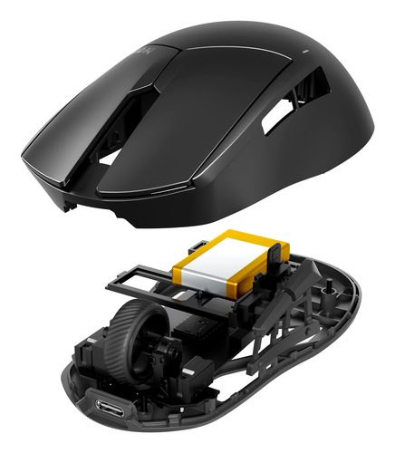 be quiet! Dark Perk Ergo | souris gaming sans fil | ultra-légère | Capteur PixArt PAW3950 | design droitier