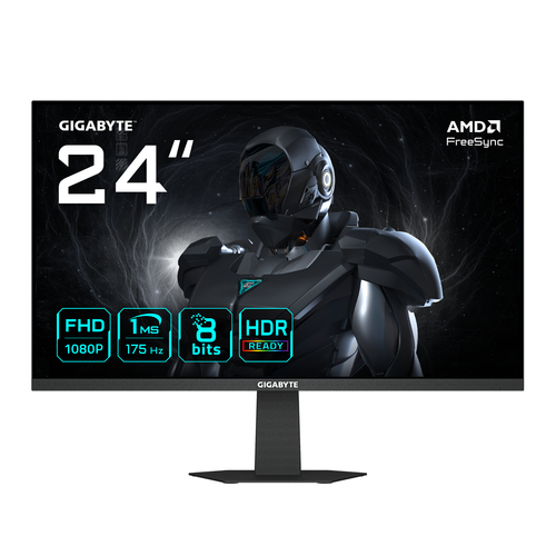GIGABYTE GS24F14A Moniteur Gaming 24” FHD - 1920 x 1080, 175Hz, 1ms, 400 cd/m², FreeSync, HDR Ready, HDMI 2.0, DisplayPort 1.4