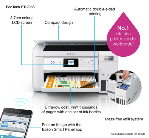 Epson EcoTank ET-2856 Jet d'encre A4 5760 x 1440 DPI 33 ppm Wifi