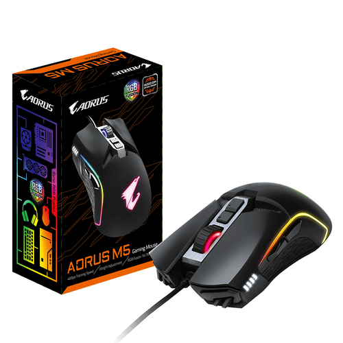 GIGABYTE AORUS M5 souris Gaming Droitier USB Type-A Optique 16000 DPI