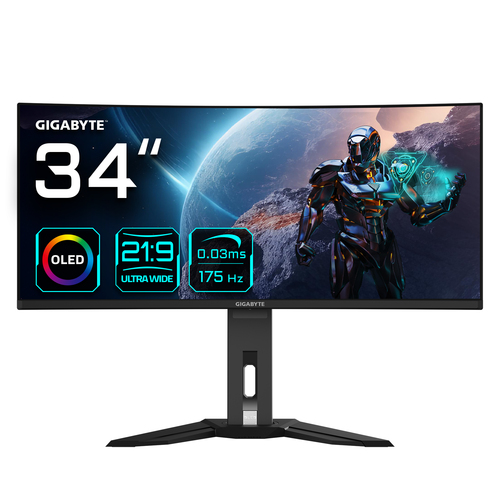 GIGABYTE Moniteur de jeu courbé OLED WQHD MO34WQC 34