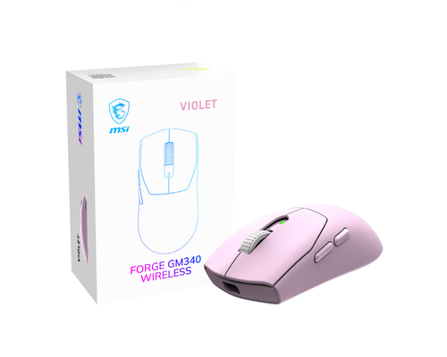 MSI Forge Gm340 Wireless Violet souris Gaming Ambidextre RF sans fil + Bluetooth Optique 12000 DPI