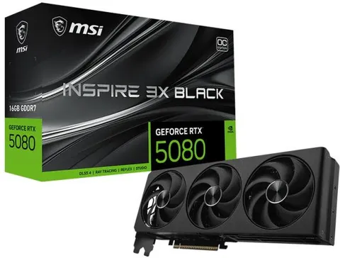 MSI RTX 5080 16G INSPIRE 3X OC BLACK, carte graphique